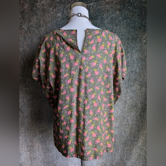 Vintage Oversized Cotton Floral Handmade Top - Picture 4 of 5